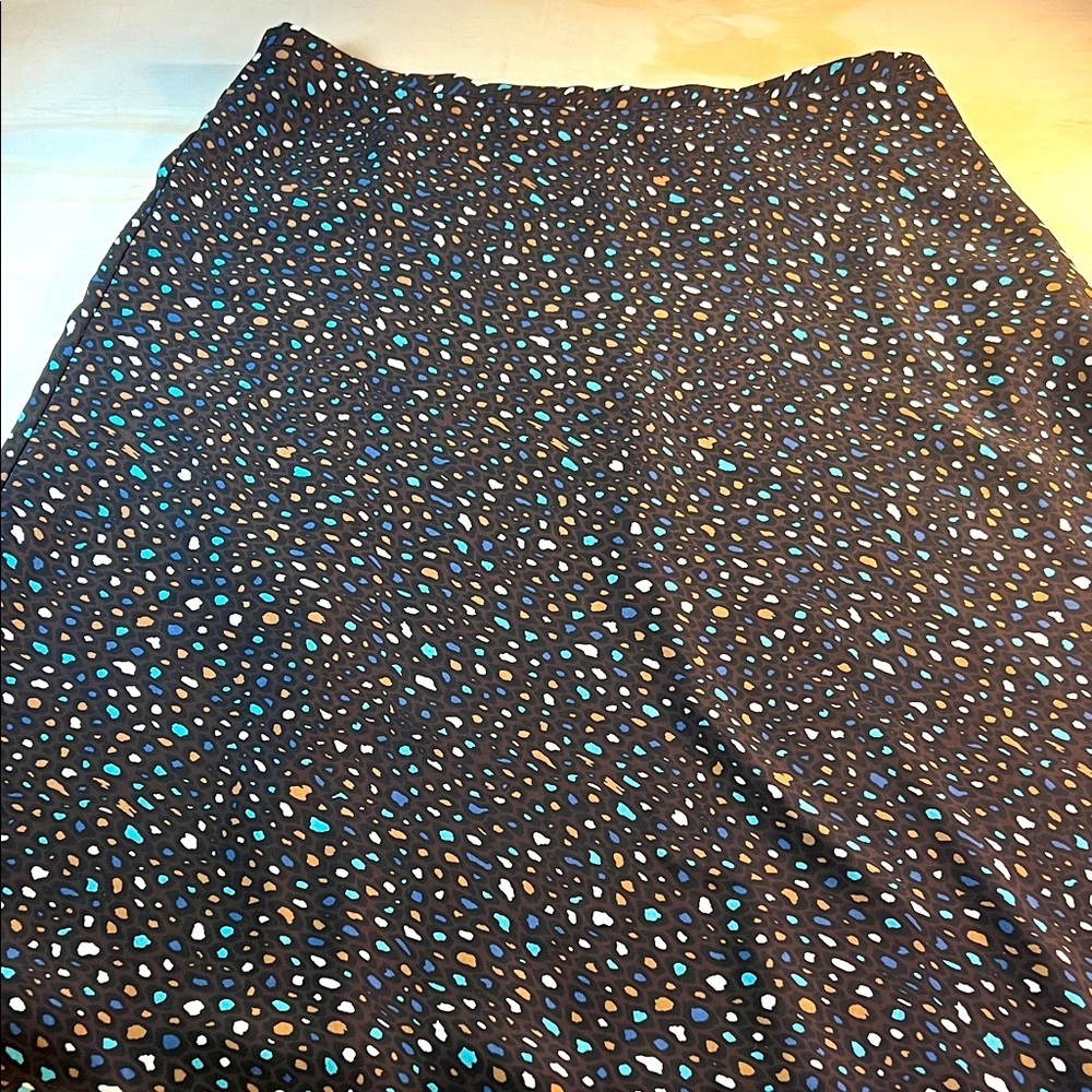 Liz Claiborne Black Skirt with Colorful Dots Sz 12